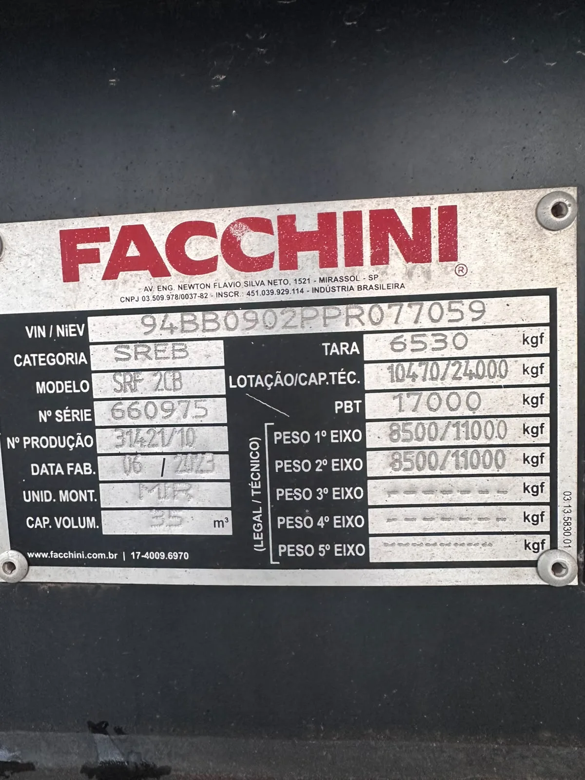 Facchini Rodo caçamba miniatura 6